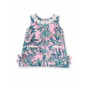 Lilly Pulitzer 3-6m Girls Tropical Print Sleeveless Shift Dress in Pink & Aqua
